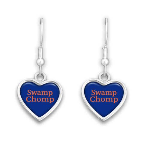 Florida Gators Swamp Chomp Heart Shaped Earrings