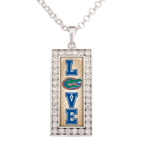 Florida Gators Love Rectangle Necklace